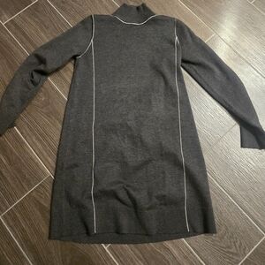 Gray Mock Neck Long Sleeve Sweater dress- Max Studio